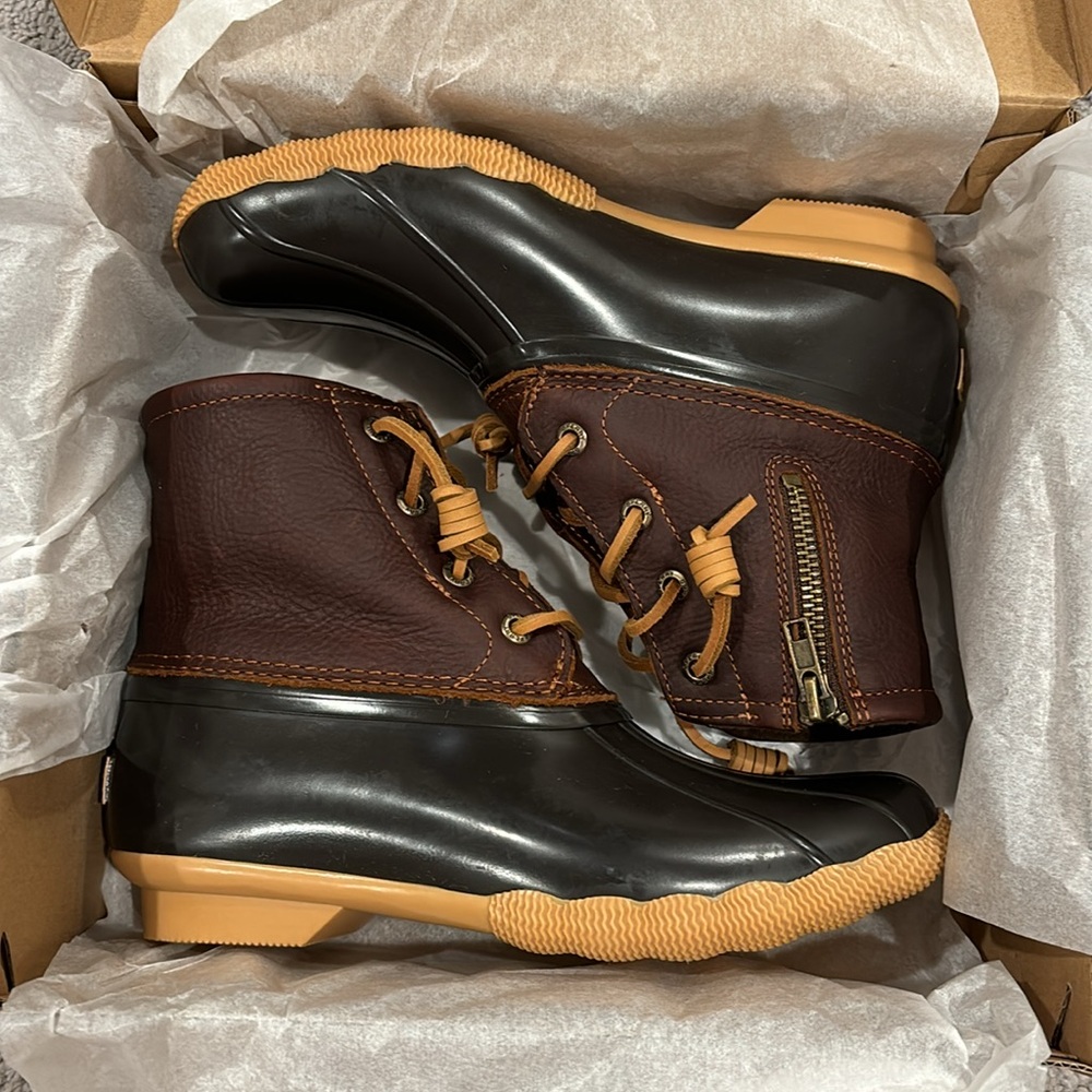 COPY - Sperry Women's SALTWATER Boots TAN/DARK BROWN STS91176 US 6.5